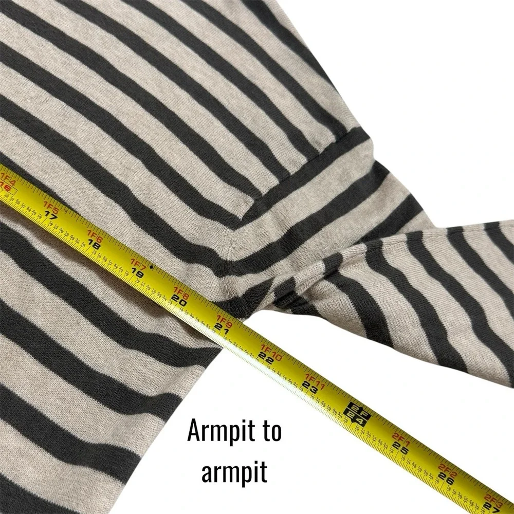 Velvet by Graham and Spencer Alister Striped Crewneck Sweater Cashmere Blend S
